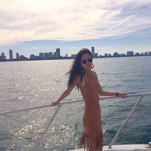 Aqua Faux Suede Party Dress